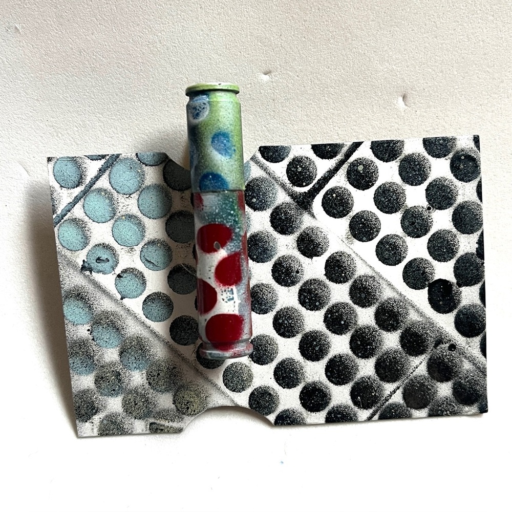 Artistic Polka Dot Brooch Clip- Multicolor- with Art Card.
